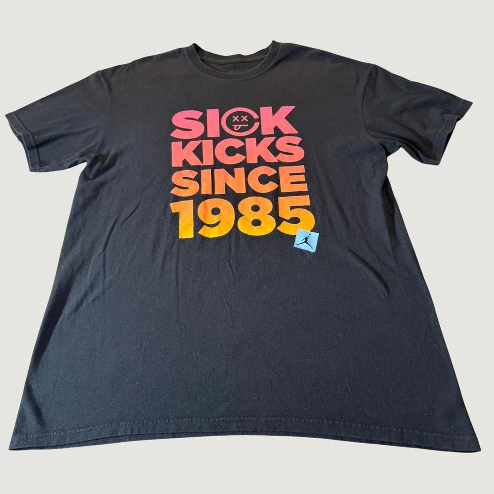 Jordan Mens T-Shirt XL Black Sick Kicks Since 1985 Graphic Streetwear Sneaker
